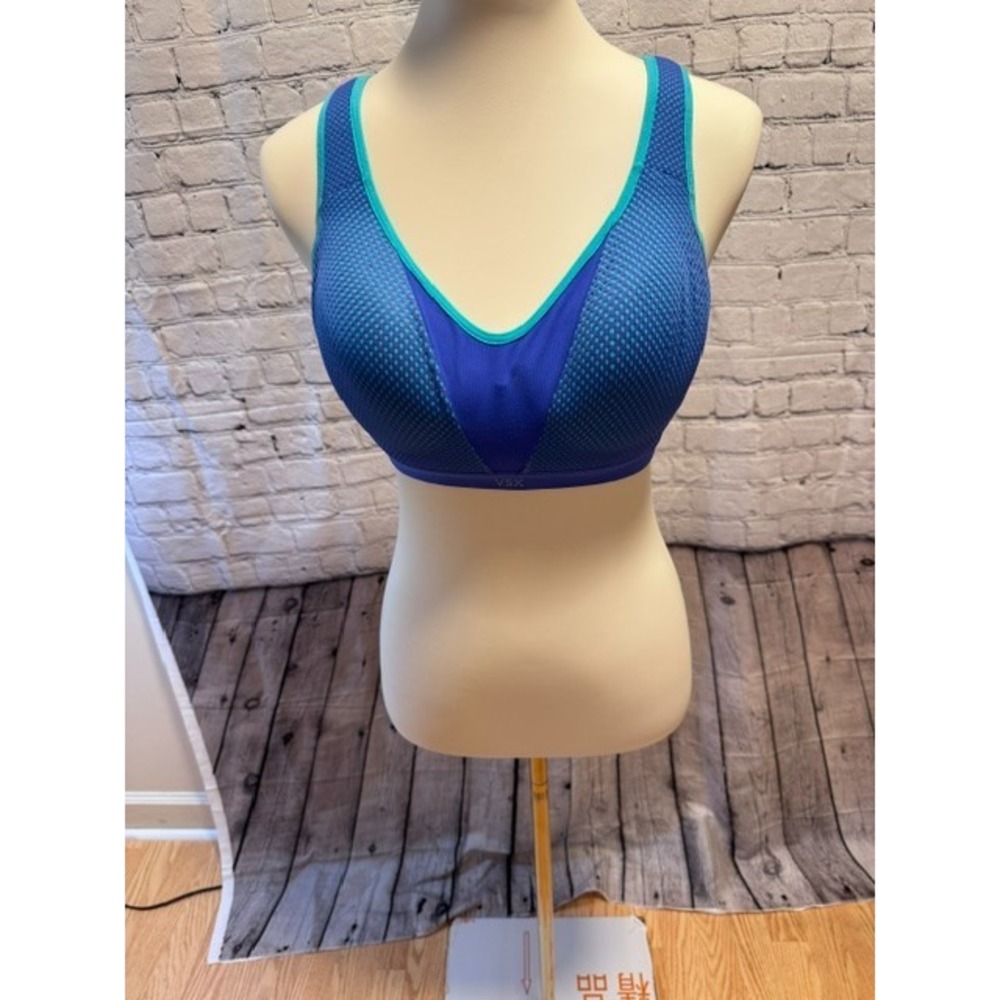 Victoria's Secret‎ VSX Incredible Sports Bra Blue Teal 36C High Support EUC